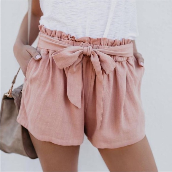paper bag shorts pink